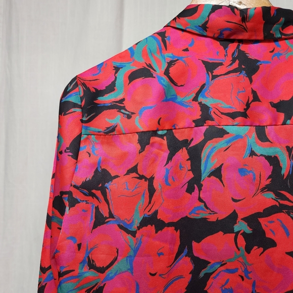 TopShop Abstract Floral Button Front Blouse - Picture 3 of 5